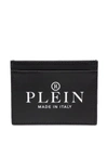 Philipp Plein Logo-print Leather Cardholder In Schwarz