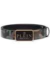 Philipp Plein Snakeskin-effect Leather Belt In Schwarz