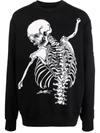 Philipp Plein Skeleton Print Sweatshirt In Schwarz