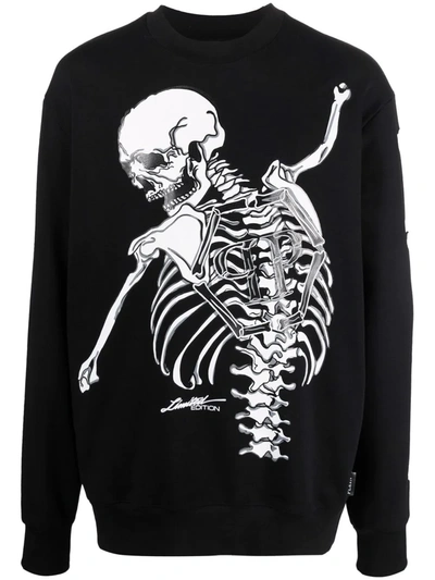 Philipp Plein Skeleton Print Sweatshirt In Schwarz