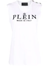 Philipp Plein Iconic Plein Vest Top In Weiss