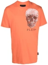 Philipp Plein Skull Graphic-print T-shirt In Orange