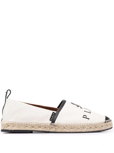 Philipp Plein Logo Low-top Espadrilles In Nude