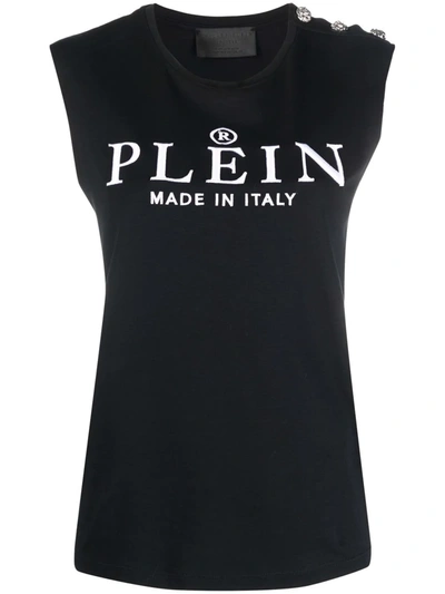 Philipp Plein Iconic Plein Vest Top In Black