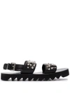 Philipp Plein Studded Leather Sandals In Schwarz