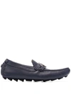 Philipp Plein Logo Moccasin Loafers In Blau