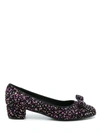 Ferragamo Vara Sequin-embellished Pumps In Schwarz