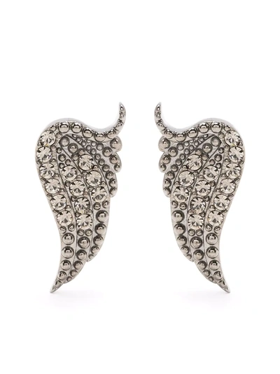 Zadig & Voltaire Rock Wing Earrings In Grau