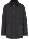 BURBERRY CORDUROY-COLLAR QUILTED JACKET