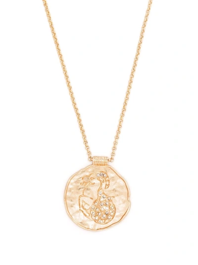 Maje Astro Zodiac Medal Sagittarius Necklace In Gold