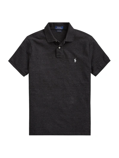 Polo Ralph Lauren Classic Fit Mesh Polo Shirt In Black Marble