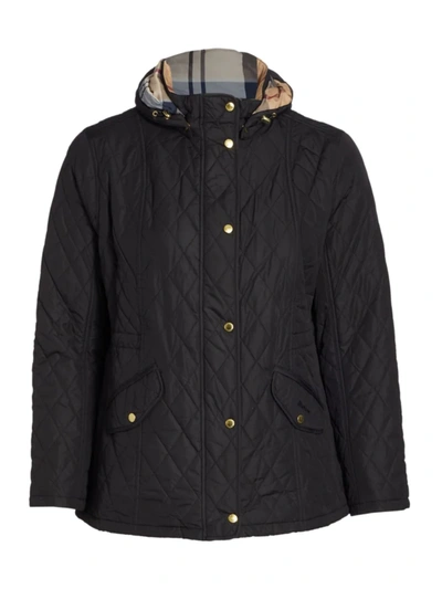 Barbour, Plus Size Millfire Quilted Jacket In Black Hessian