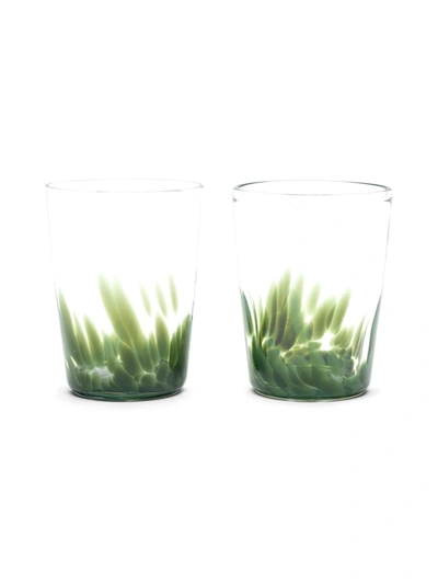 Paul Arnhold Glass Forrest Green Set Of 2 Tumblers