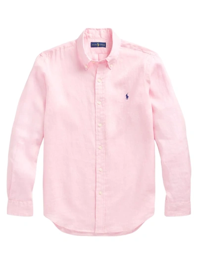 Polo Ralph Lauren Polo Pony-embroidered Cotton-blend Shirt In Pink