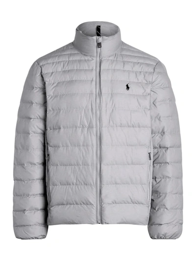 Polo Ralph Lauren Packable Rain-repellent Puffer Jacket In Light Grey