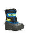 Sorel Baby's & Little Kid's Snow Commander Faux Fur-lined Waterproof Boots In Charcoal Blue