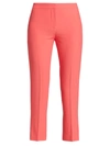 Alexander Mcqueen Leaf Crepe Cigarette Trousers In Coral