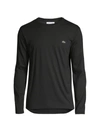 Lacoste Men's Long-sleeve Cotton T-shirt In Black