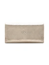 IL BISONTE WOMEN'S METALLIC LEATHER TRIFOLD CONTINENTAL WALLET
