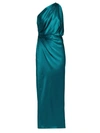 The Sei One-shoulder Silk Gown In Peacock