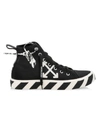 Off-white Vulcanized Mid-top Sneakers In Black White