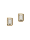 Loren Stewart Women's 14k Gold & White Topaz Emerald-cut Stud Earrings