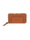 Chloé Marcie Leather Zip Wallet In Tan