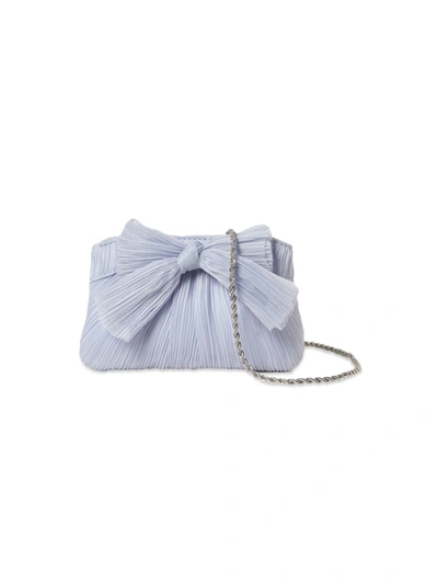 Loeffler Randall Mini Pleated Bow Frame Clutch In Blue