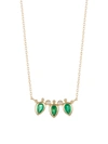Anzie Women's Bouquet 14k Gold, Emerald & Diamonds Necklace