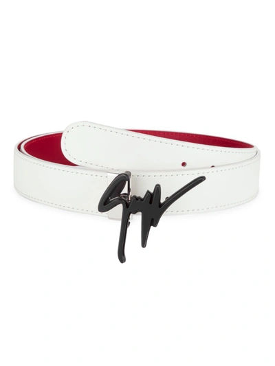 Giuseppe Zanotti Reversible Logo Buckle Leather Belt In Red White