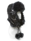 Eric Javits Puff Trooper Faux Fur Trapper Hat In Black
