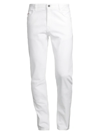 Isaia Men's Barchetta Solid Denim Straight Leg Jeans In Open White