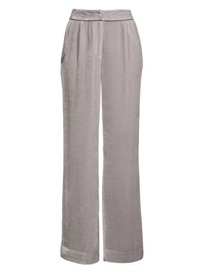 Sleeping With Jacques Women's Velvet Lounge Pants In Platinum