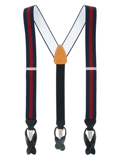 Trafalgar Men's Oliver Convertible Striped Suspenders In Blue