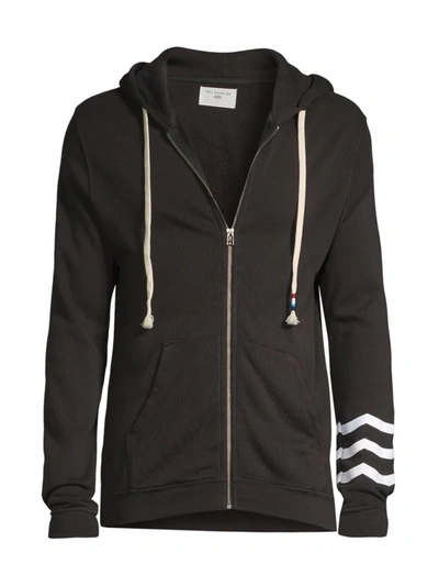 Sol Angeles Essential Waves Zip-up Hoodie In Black