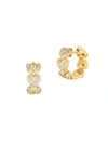 Ef Collection Women's 14k Gold & Diamond Heart Huggie Earrings