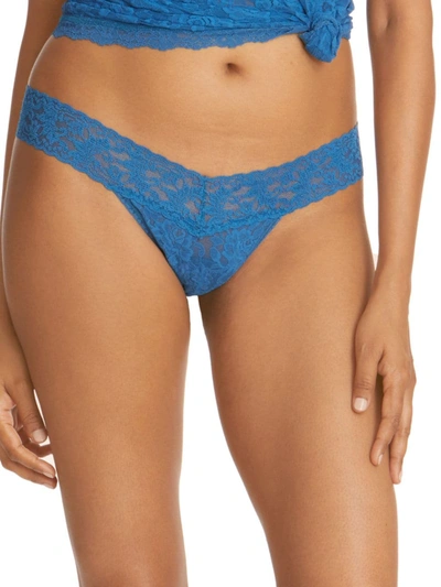 Hanky Panky Signature Lace Women's 4911 Low Rise Thong In Blue