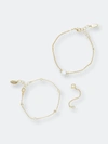 Ettika Opal & Crystal Dainty Bracelet Set With Extender Add On In Gold
