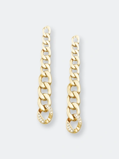 Ettika Long And Gradual Gold Plated Chain Earrings