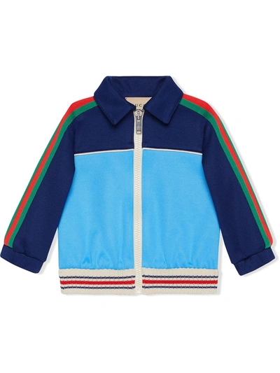 Gucci Babies' Colour Block Jacket In Blue