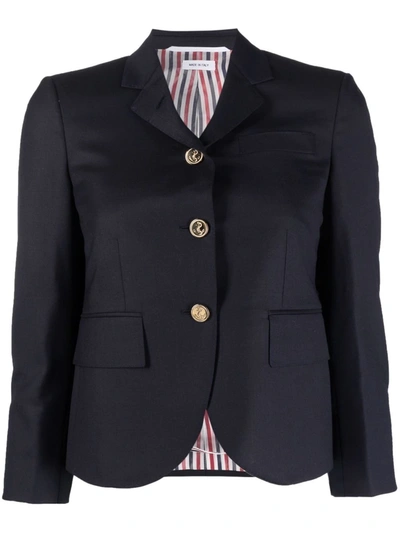 Thom Browne Cropped Single-breasted Blazer In Black