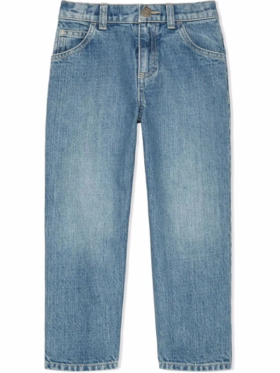 Gucci Kids' Straight Leg Jeans In Blue