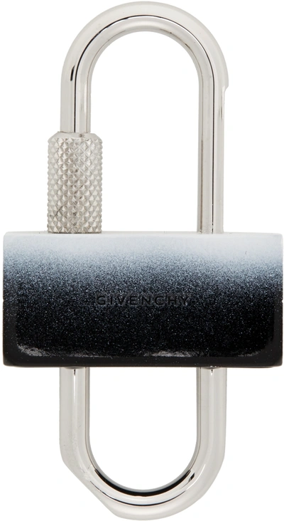 Givenchy Black & White U Padlock Keychain In 004-black/white