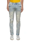 PURPLE SLIM FIT 1 BLEACHED DETAILING DISTRESSED LIGHT WASHED JEANS