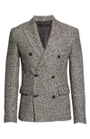 Amiri Grey Tweed Double Breasted Jacket - Atterley In Black/ White