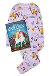 BOOKS TO BED BOOKS TO BED KIDS' 'UNI THE UNICORN' FITTED TWO-PIECE PAJAMAS & BOOK SET