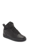 Nike Kids' Court Borough Mid 2 Basketball Shoe In Black/ Black