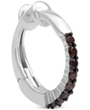 Macy's Diamond Ear Cuff (1/10 Ct. Tw) In 10k White Gold (also In Black, Red, & Blue Diamond) In Red Dia