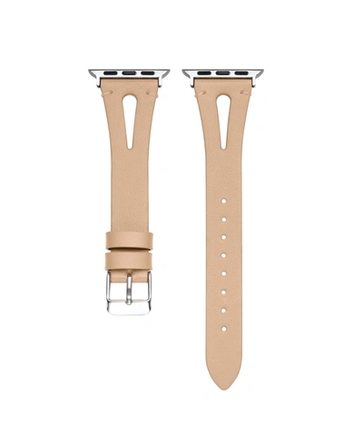 Posh Tech Sage Beige Genuine Leather Band For Apple Watch, 42mm-44mm