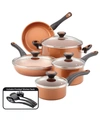 FARBERWARE GLIDE COPPER CERAMIC 12-PC. COOKWARE SET